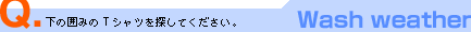 【Wash weather】下の囲みのTシャツを探してください。