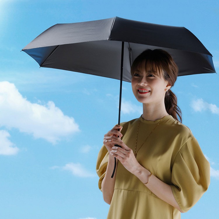 SUN DEFENCE 100％遮光日傘BOOK SIMPLE BLACK