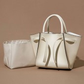 Mila Owen FRONT BELT TOTE BAG SET BOOK IVORY