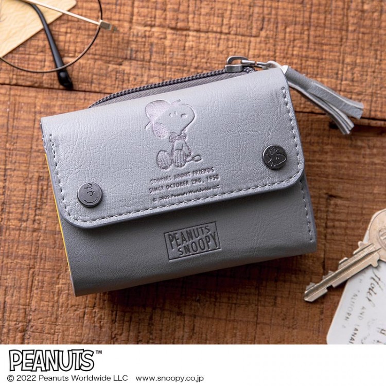 SNOOPY 極小財布 BOOK GRAY