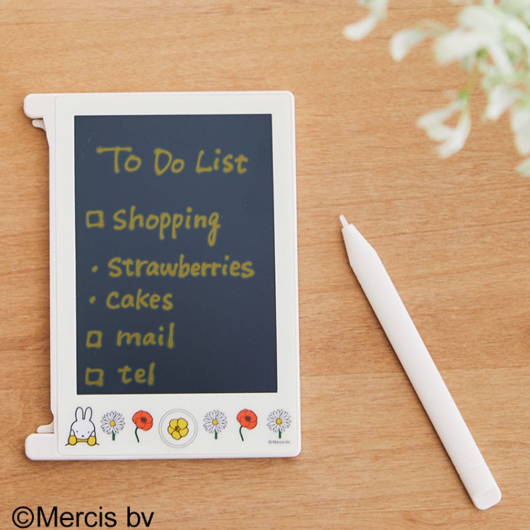 miffy 繰り返し書いて消せる！ マルチに使えるデジタルメモ BOOK どこでもサイズ お花柄