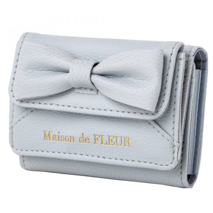 Maison de FLEUR RIBBON CARD CASE BOOK GRAYISH BLUE