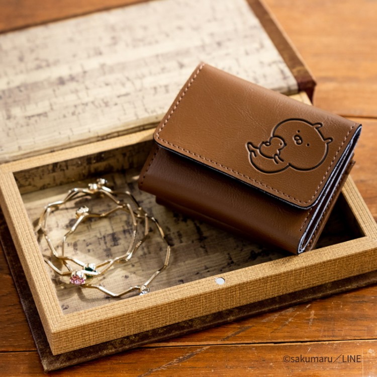 うさまる 三つ折り財布BOOK BROWN