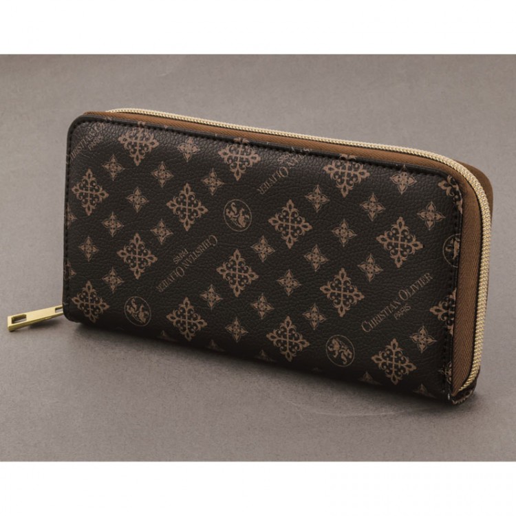 CHRISTIAN OLIVIER PARIS レシートと小銭が分かれる長財布BOOK Brown