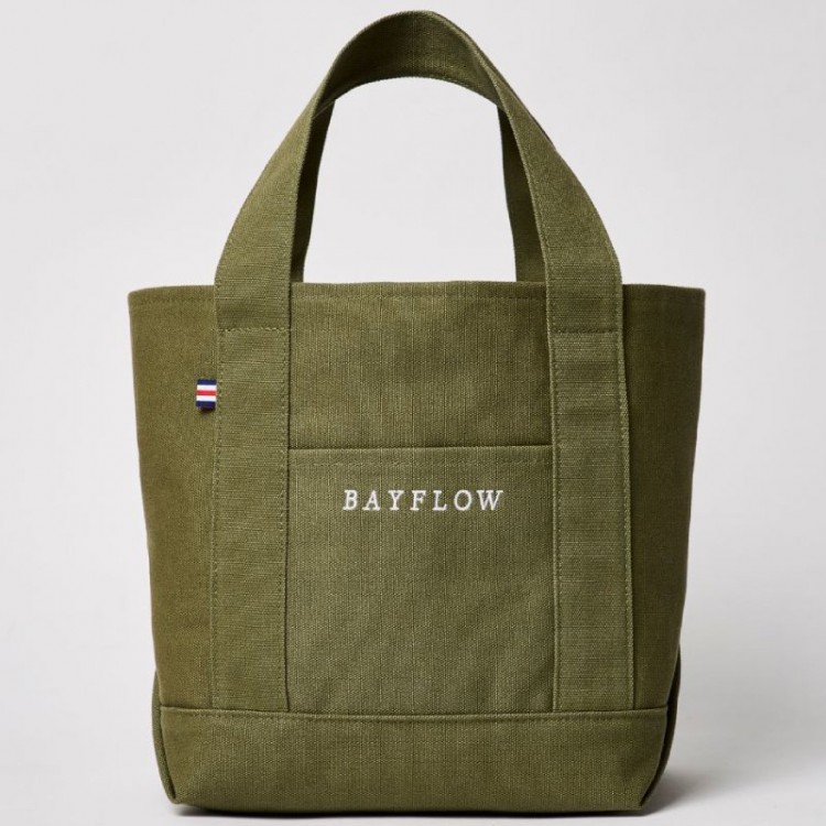 BAYFLOW 収納5ポケット LOGO TOTE BAG BOOK KHAKI