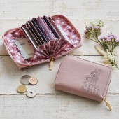 MOOMIN カードが見やすい じゃばら式コンパクト財布 BOOK SMOKY PINK