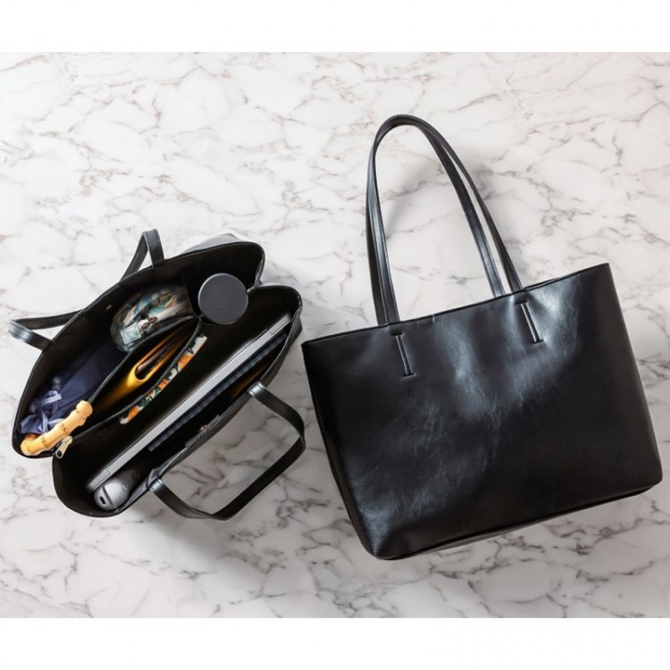 THE EDITORS 仕切り付きで整頓上手なレザー調トートバッグBOOK