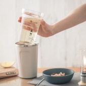 絶妙な濃さになるメモリカップ付き 黄金割り! 真空断熱タンブラーBOOK アイボリー