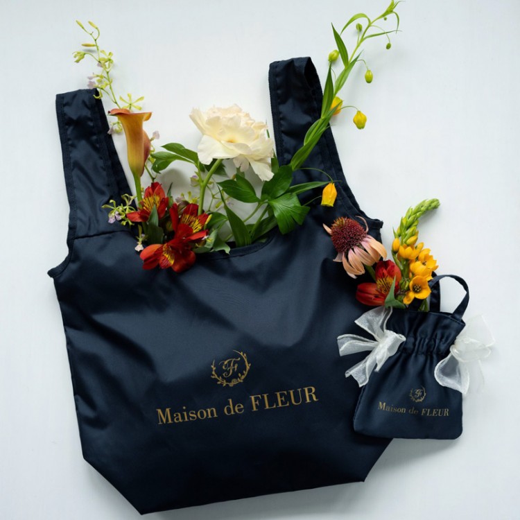 Maison de FLEUR COOLER SHOPPING BAG SET BOOK NAVY