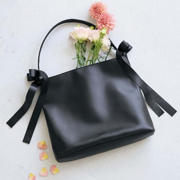 SISTER AUDREY サイドリボン付きレザー調トートバッグBOOK