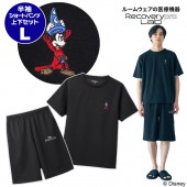 上下セット／Lサイズ【Disney FANTASIA】疲労回復ウェアBOOK 半袖クルーネック・ショートパンツ Recoverypro Lab. プレミアム　[一般医療機器]