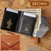 SNOOPY YEAR OF THE HORSE MINI WALLET BOOK BROWN