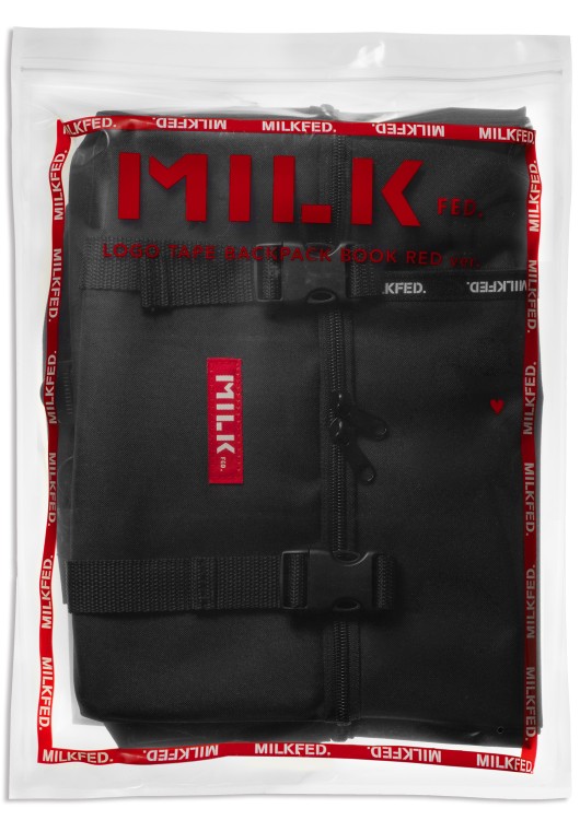 MILKFED. LOGO TAPE BACKPACK BOOK RED ver. 
