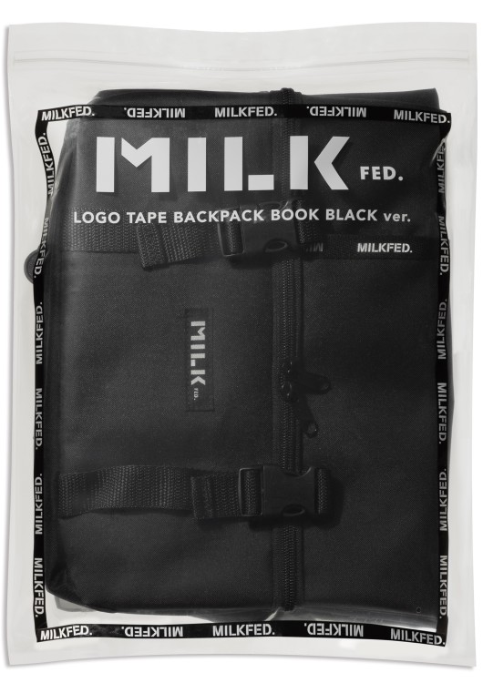 MILKFED. LOGO TAPE BACKPACK BOOK BLACK ver.