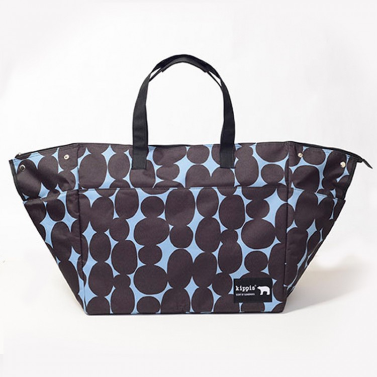 syunkonカフェごはんの山本ゆりさん×キッピス レジかご型ショッピングバッグにもなる大容量保冷バッグ（ブルー×ブラック）