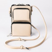 もっと自由に、軽やかに。これだけでお出かけできる大人のための便利すぎるスマホショルダーを目指しました ベージュver.