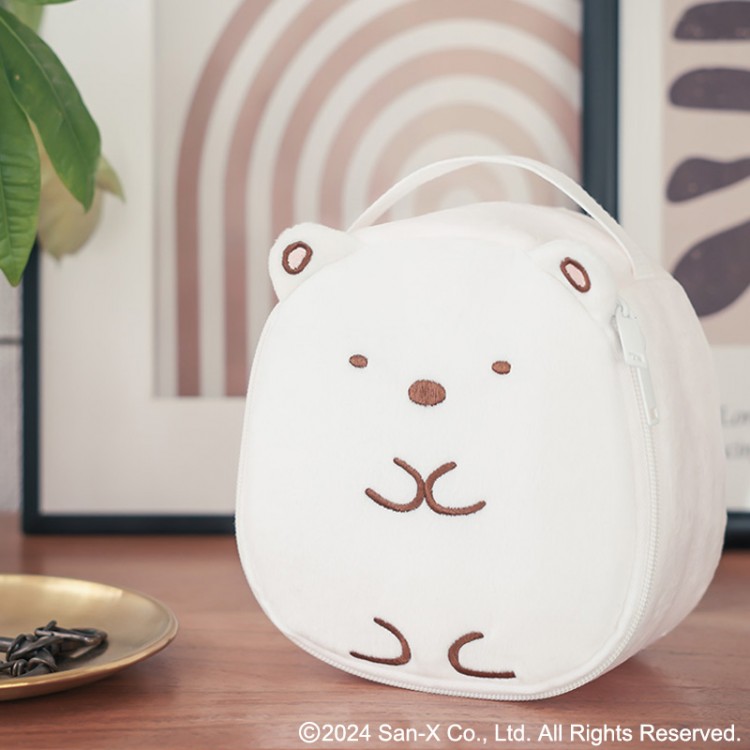 すみっコぐらし ふわふわおすわりポーチ しろくまver.