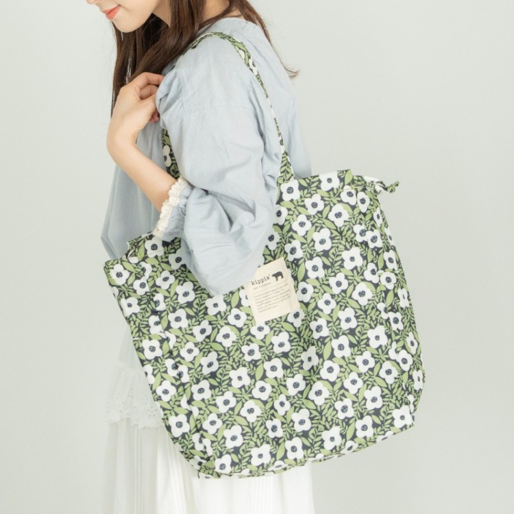 kippis 巾着トートバッグ　Meimi　カーキ