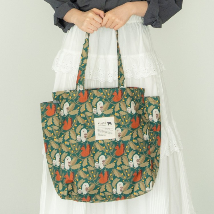 kippis 巾着トートバッグ　Metsän rauha　ブラウン